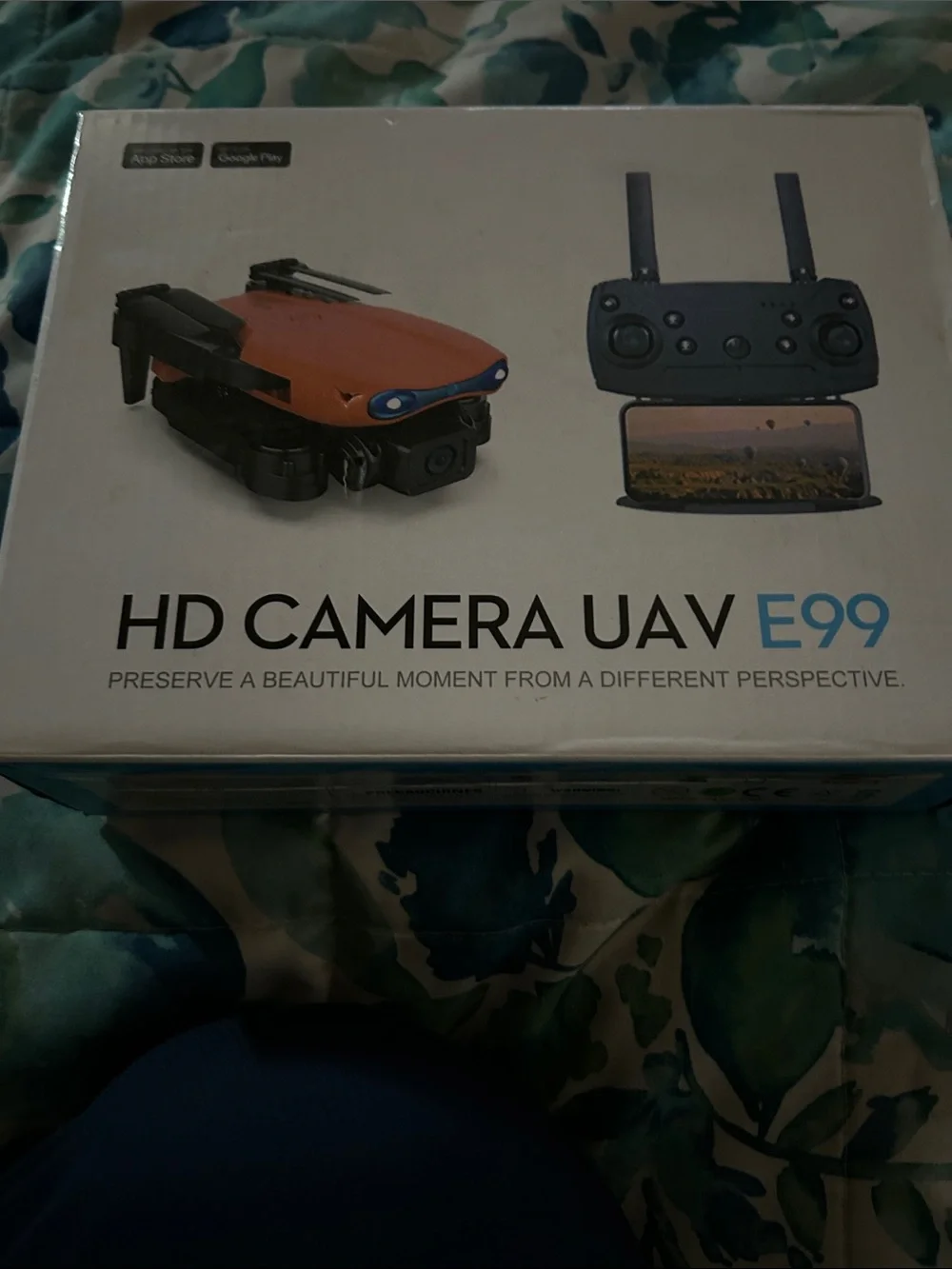 E99 HD Camera UAV Drone - Orange Foldable Aerial Camera